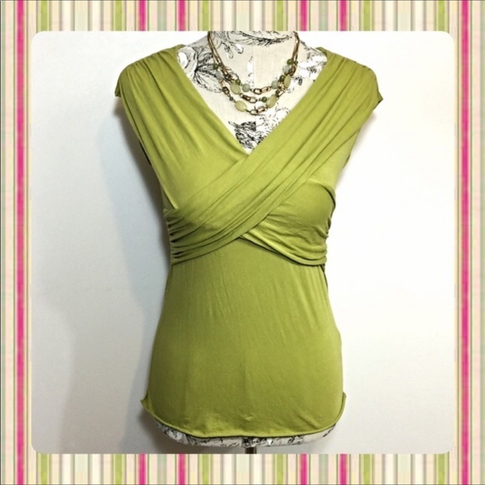 *anthro Velvet Criss Cross Wrap Top S